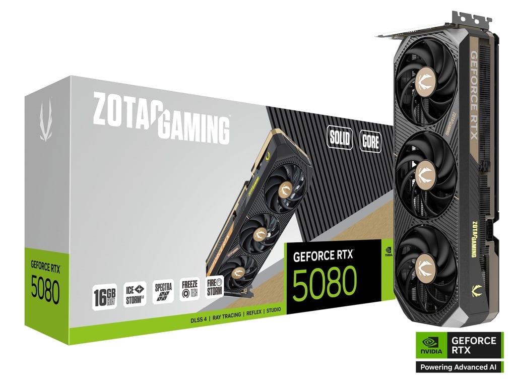كرت الشاشة جيمنج جيفورس زوتاك RTX 5080 سوليد كور - أسود