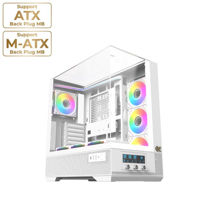 Xigmatek Vision Arctic ARGB Mid-Tower E-ATX Gaming Case - White