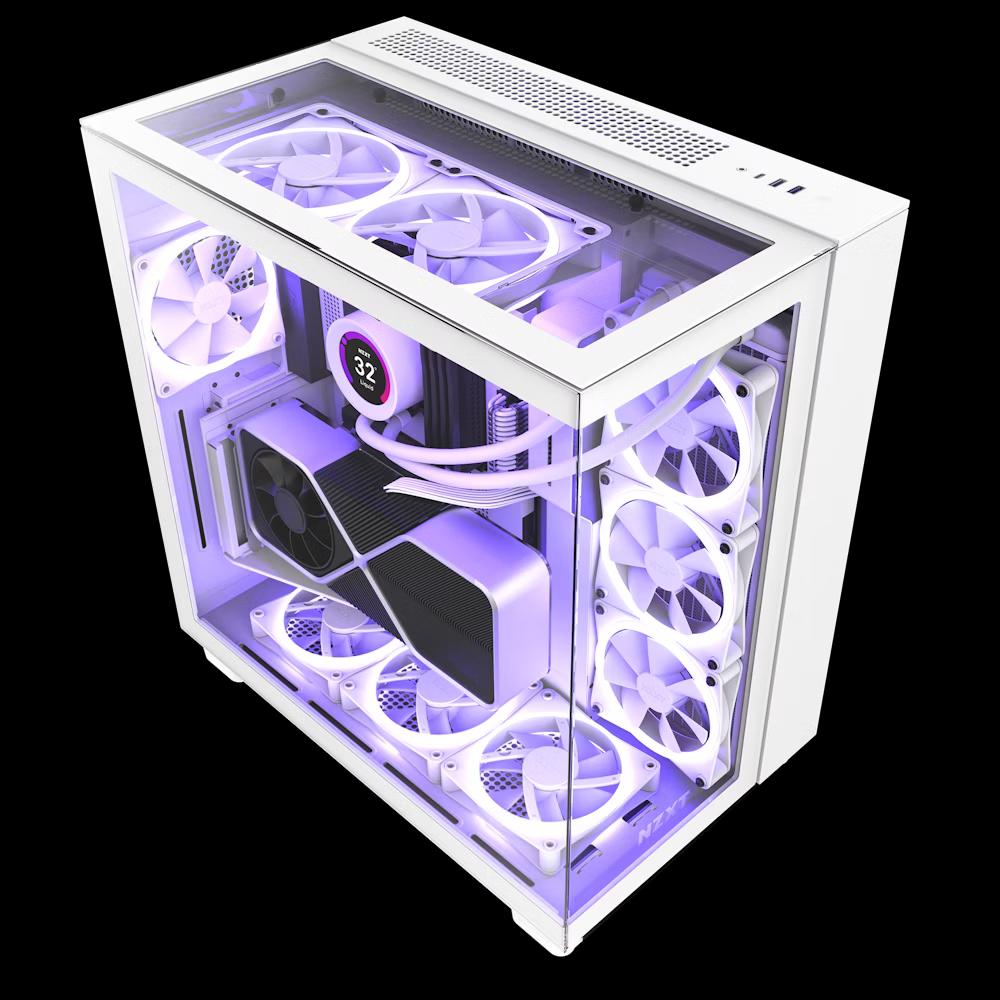 NZXT H9 Elite Dual-Chamber Mid-Tower Airflow Case - White