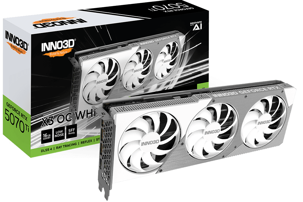 INNO3D GeForce RTX 5070 Ti X3 OC 16GB GDDR7 Graphic Card - White