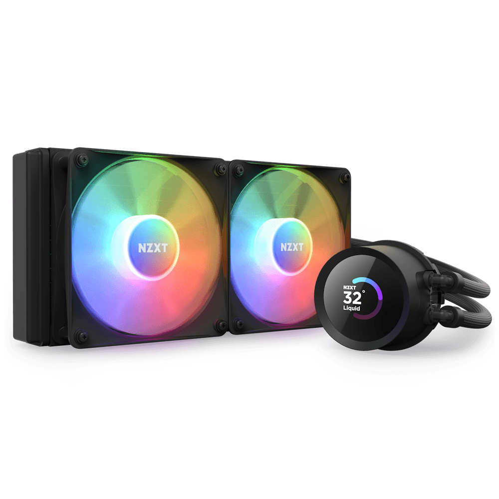 NZXT Kraken RGB AIO CPU Liquid Cooler - Black - 2 x F120 RGB Core - 240mm