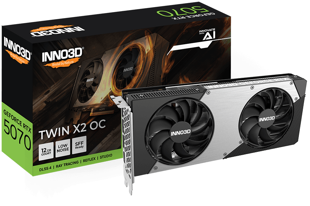 INNO3D GeForce RTX™ 5070 TWIN X2 OC 12GB GDDR7 - Black