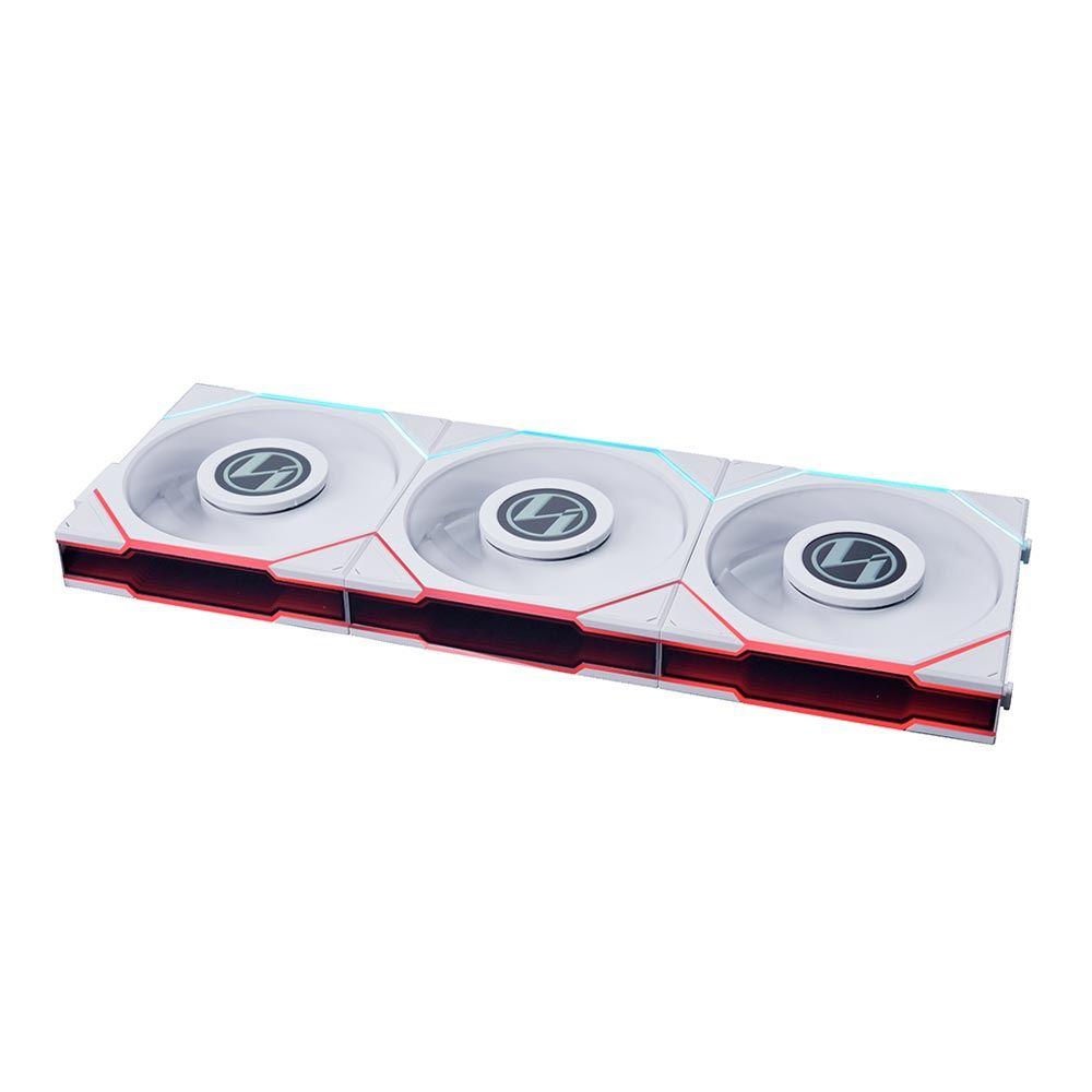  مراوح ليان لي UNI FAN TL LCD  - ثلاث مراوح بحجم 120 ملم مع وحدة تحكم - أبيض