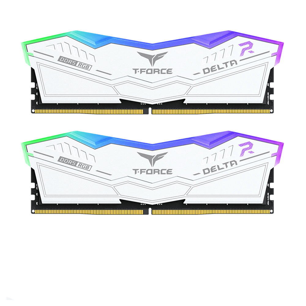 رامات تيم جروب T-Force Delta RGB DDR5 بسعة 16 جيجابايت (2×8) بسرعة 5200 ميجاهرتز - CL40 - أبيض