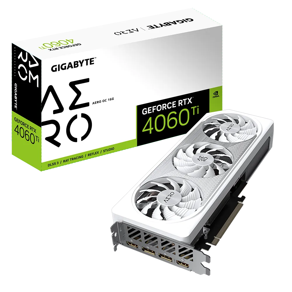 GIGABYTE GeForce RTX 4060 Ti AERO OC 16GB  Graphics Card, 3X WINDFORCE Fans