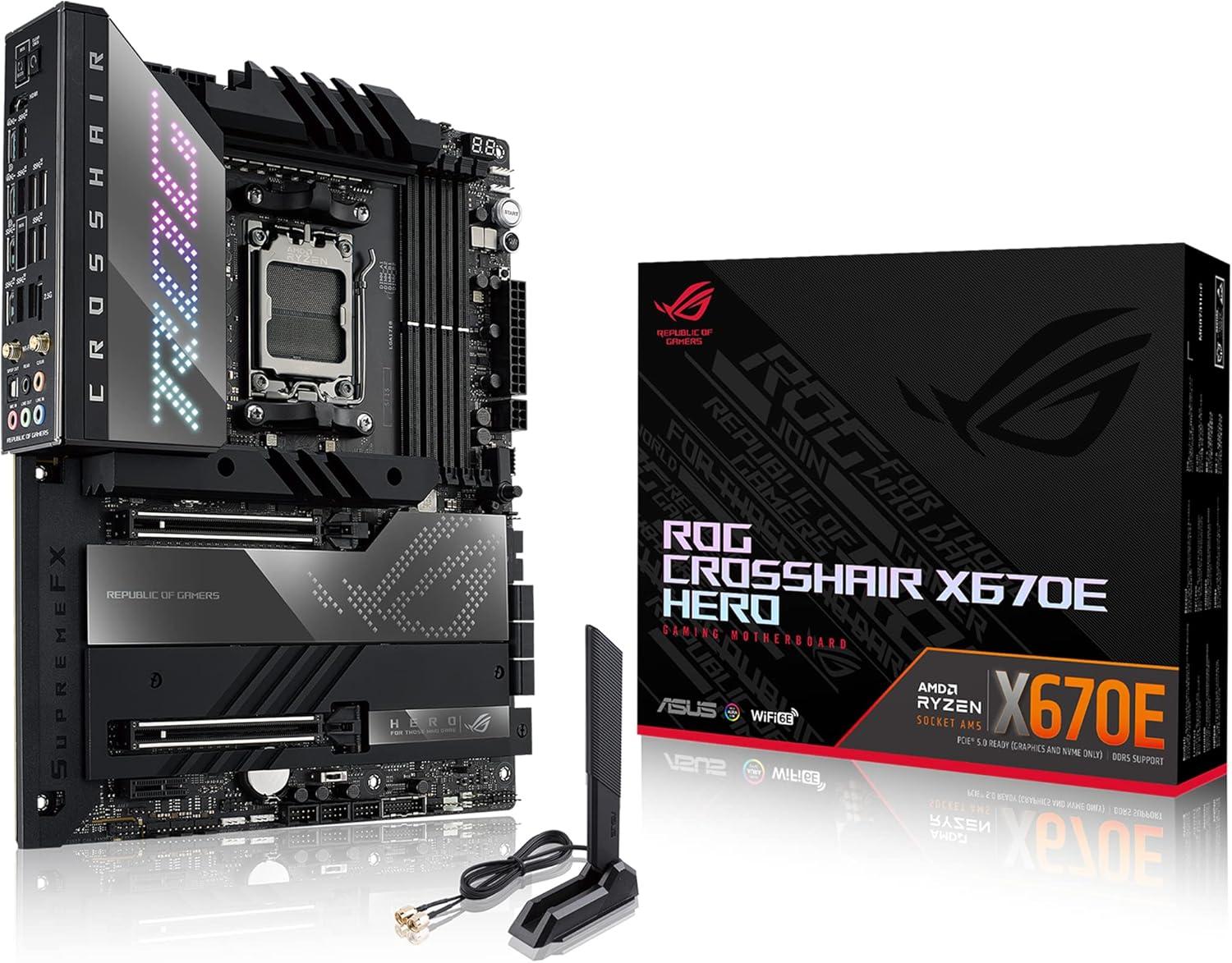 ASUS ROG CROSSHAIR X670E HERO Gaming Motherboard DDR5 - AMD