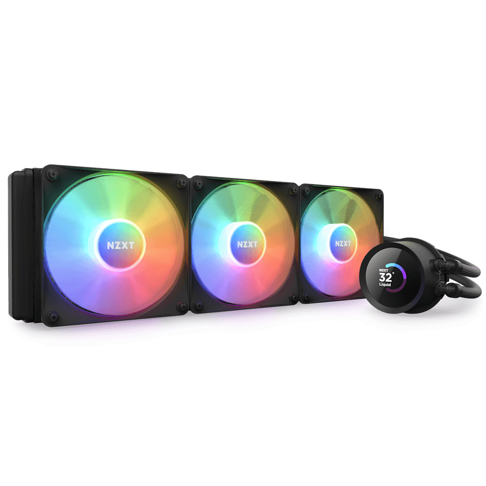 NZXT Kraken RGB AIO CPU Liquid Cooler - Black - 3 x F120 RGB Core - 360mm