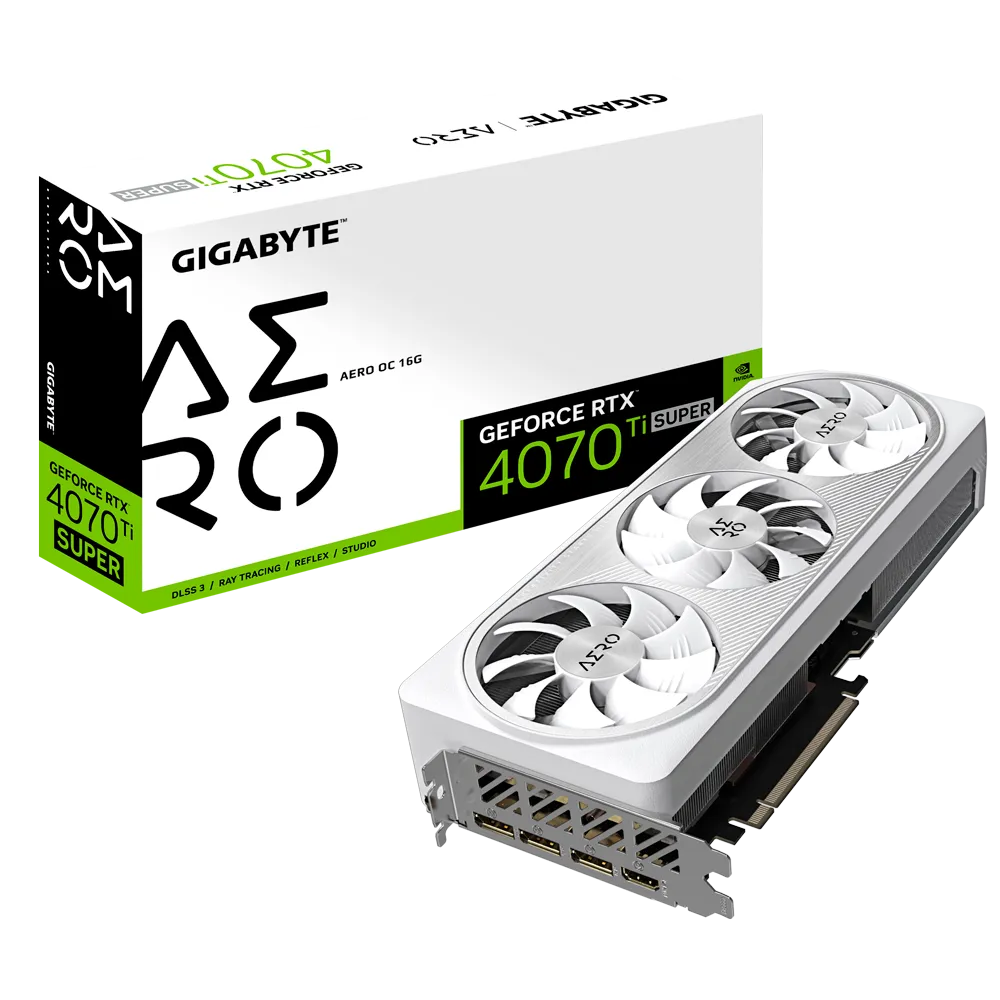 GIGABYTE GeForce RTX 4070 Ti Super AERO OC 16GB Graphics Card, 3X WINDFORCE Fans
