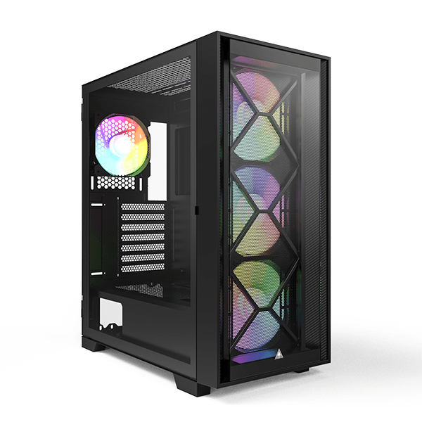 Montech AIR 1000 Premium ATX Mid-Tower Case - ARGB Fans Included - Black