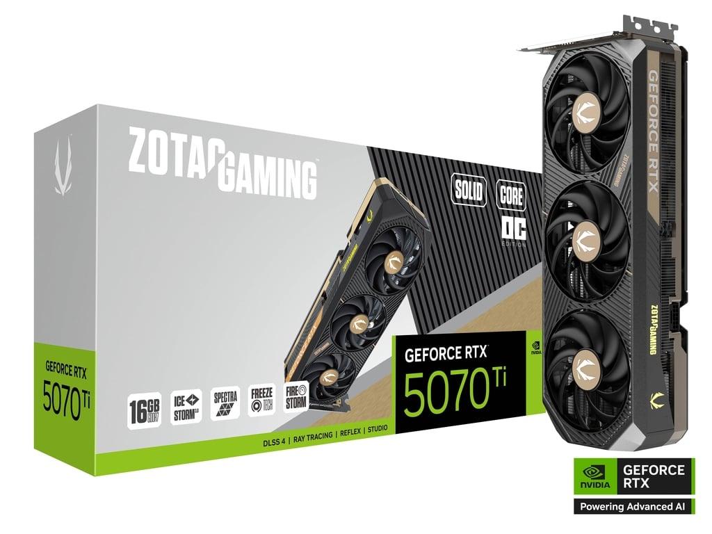 ZOTAC GAMING GeForce RTX 5070 Ti SOLID CORE OC 16GB GDDR7 Graphic Card - Black