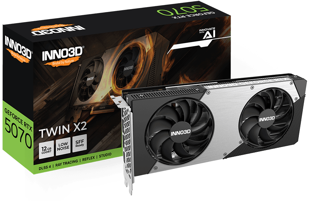 INNO3D GeForce RTX™ 5070 TWIN X2 12GB GDDR7 - Black