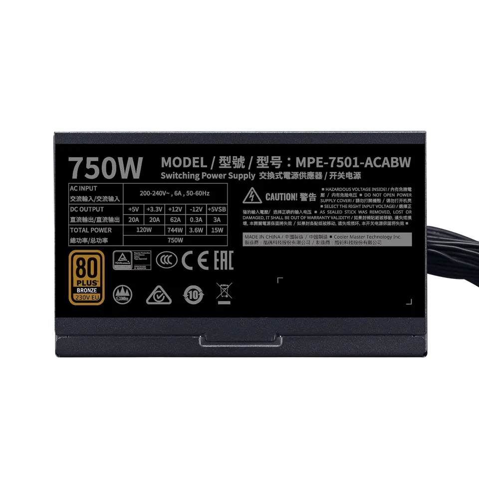 مزود الطاقة كولر ماستر NWE 750 Bronze V2 230V 