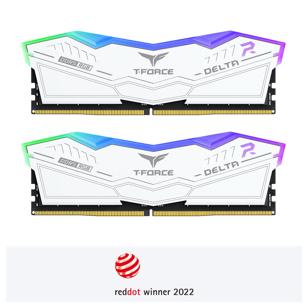 TEAMGROUP T-Force Delta RGB DDR5 32GB (2x16GB) 6000Mhz - CL38 - White