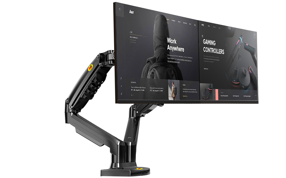 NB North Bayou F160 Dual Monitor Desk Stand (17-27)