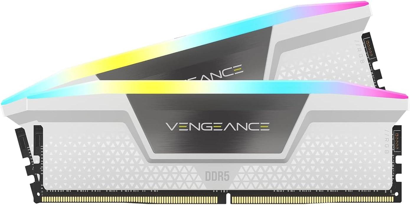 رامات كورسير فينجينس RGB DDR5 بسعة 32 جيجابايت (2x16GB) بسرعة 6400 ميجاهرتز CL36 - أبيض