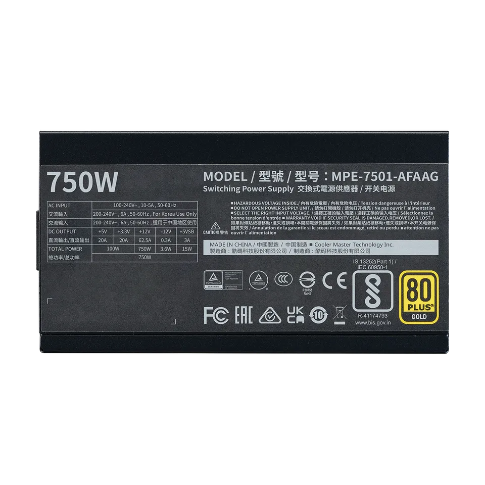 Cooler Master MWE Gold 750 V2 Fully Modular Power Supply