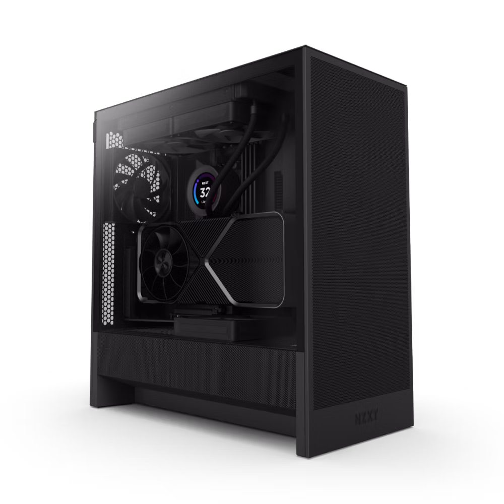 كيس NZXT H5 FLOW نسخة 2024 متوسط الحجم ATX - أسود