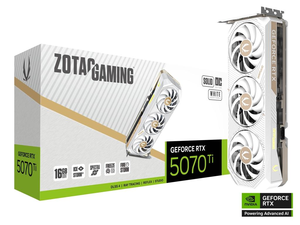 ZOTAC GAMING GeForce RTX 5070 Ti SOLID CORE OC White Edition 16GB GDDR7 Graphic Card