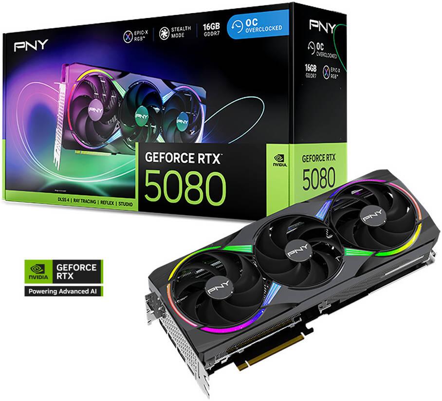 كرت الشاشة PNY جيفورس RTX 5080 ARGB EPIC-X RGB OC 