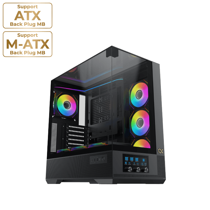 Xigmatek Vision Arctic ARGB Mid-Tower E-ATX Gaming Case - Black