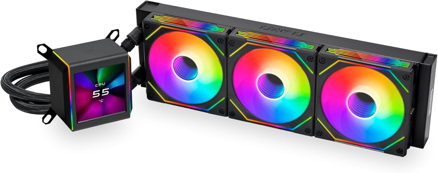 Lian Li Galahad II LCD 360mm AIO Liquid Cooler with IPS Screen - Black