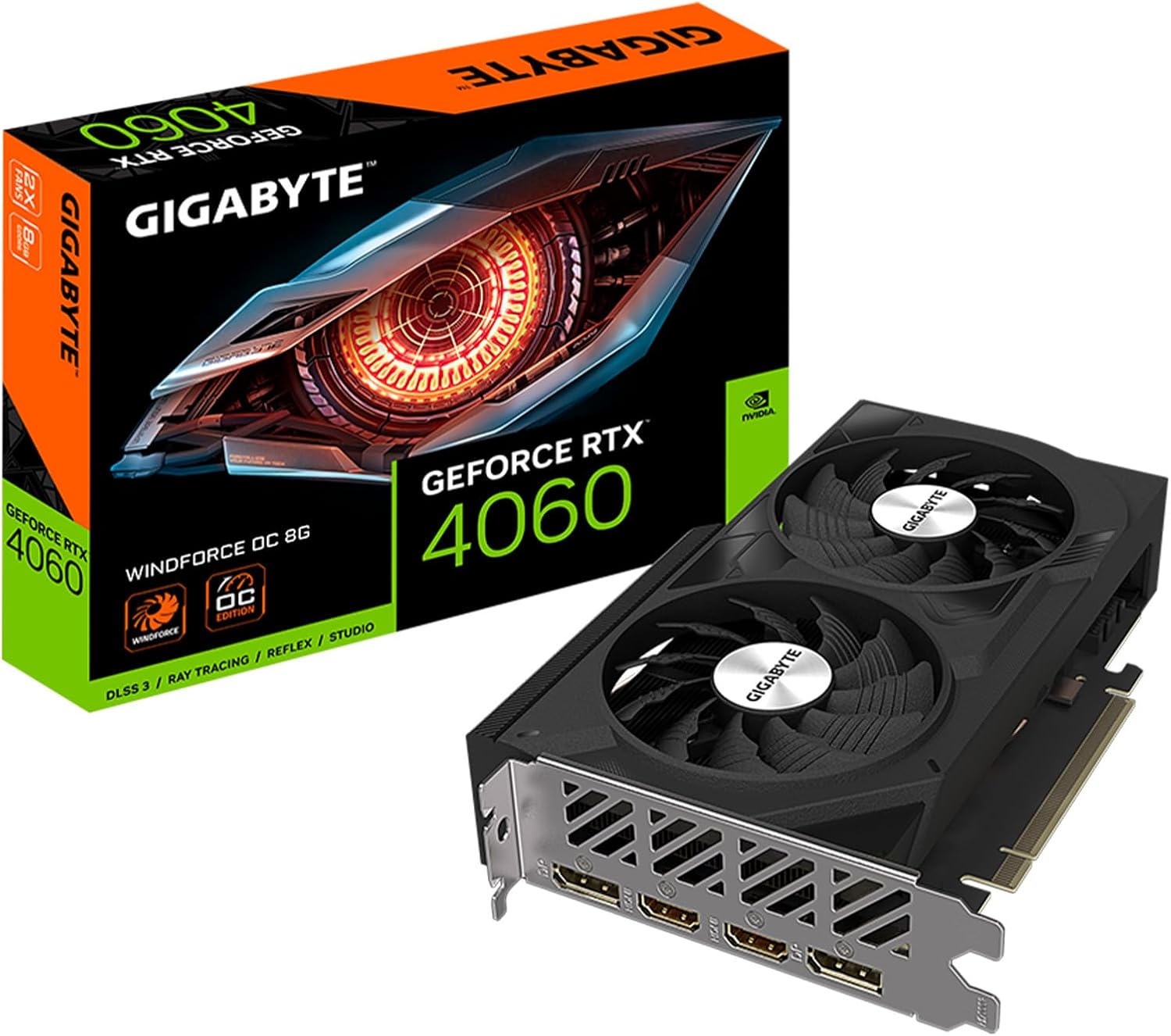 GIGABYTE GeForce RTX 4060 WINDFORCE OC 8G Graphics Card, 2X WINDFORCE Fans