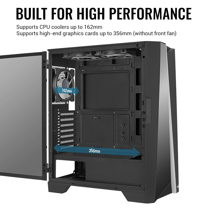 Aerocool Mirage G-BK-V2 ARGB Mid Tower - كيس