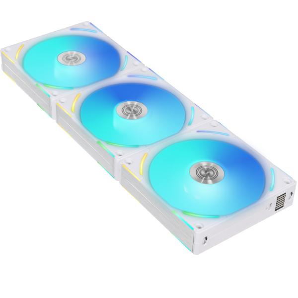 مراوح ليان لي UNI FAN AL120 V2 Daisy Chhain ARGB ثلاث مراوح بحجم 120 ملم مع وحدة تحكم - أبيض