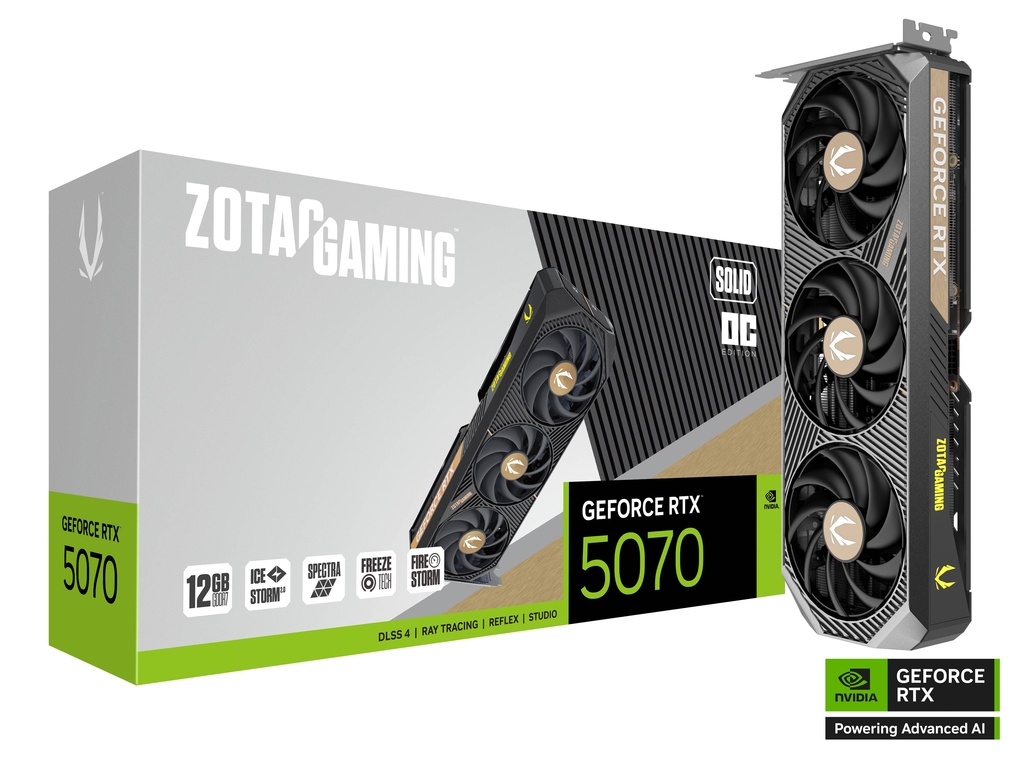 ZOTAC GAMING GeForce RTX 5070 SOLID OC 12GB GDDR7 