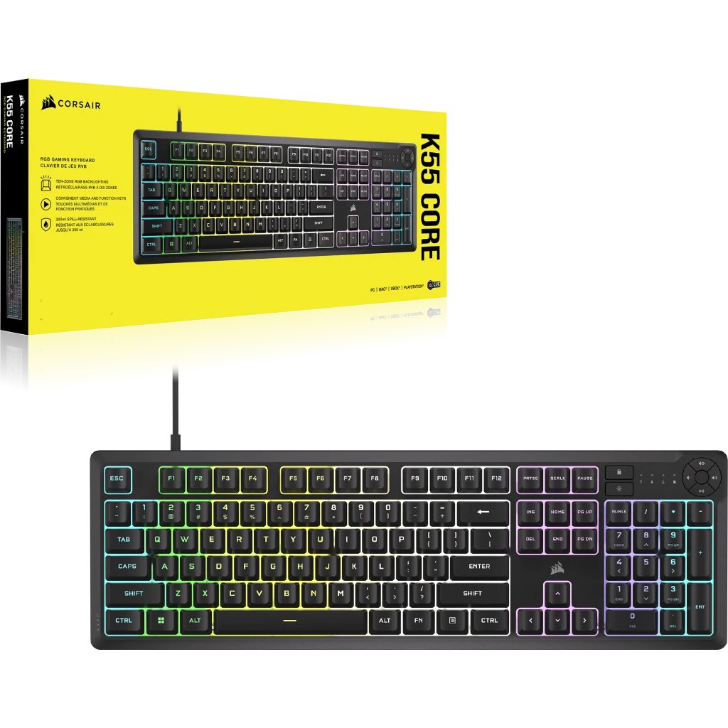 كيبورد ألعاب كورسير K55 CORE RGB