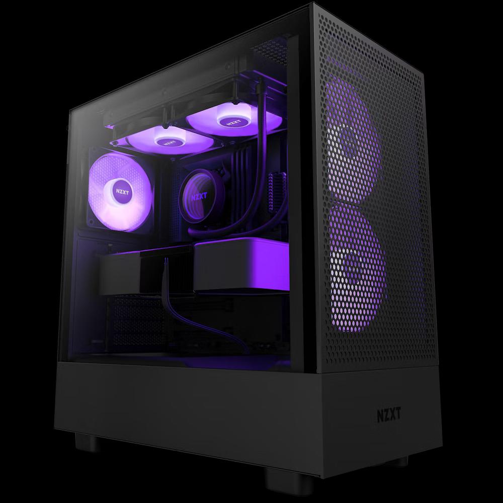 NZXT H5 Flow RGB Compact ATX Mid-Tower Case - Black
