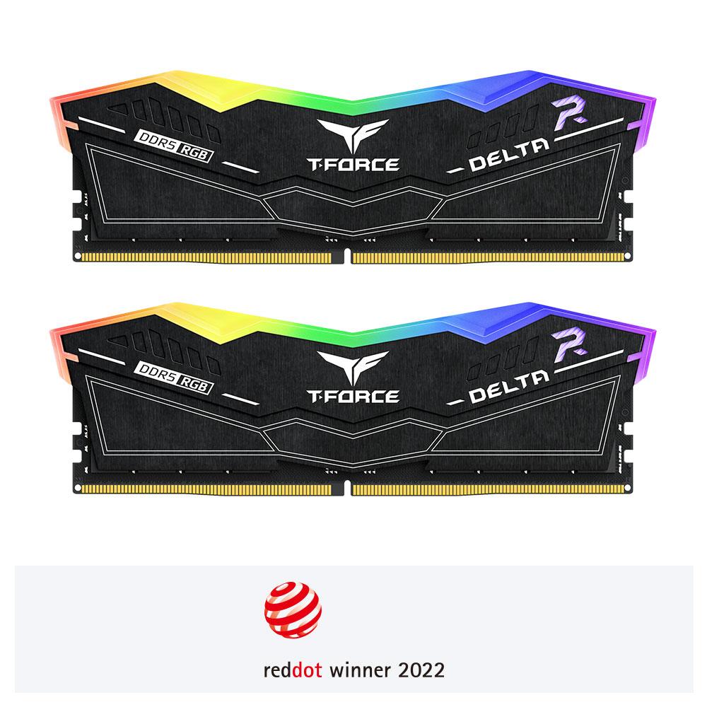 رامات تيم جروب T-Force Delta RGB DDR5 بسعة 32 جيجابايت (2×16) بسرعة 6400 ميجاهرتز - CL40 - أسود